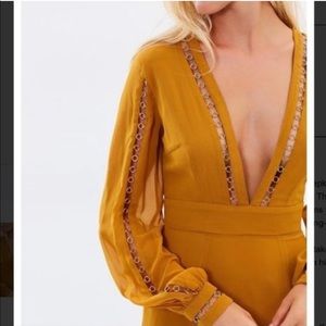 KEEPSAKE The Label - Long Sleeve, Chain Link, Long/ Maxi Mustard Gown